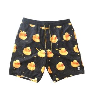NEFF Rubber Ducky Swim Shorts Black Men’s Sz Large